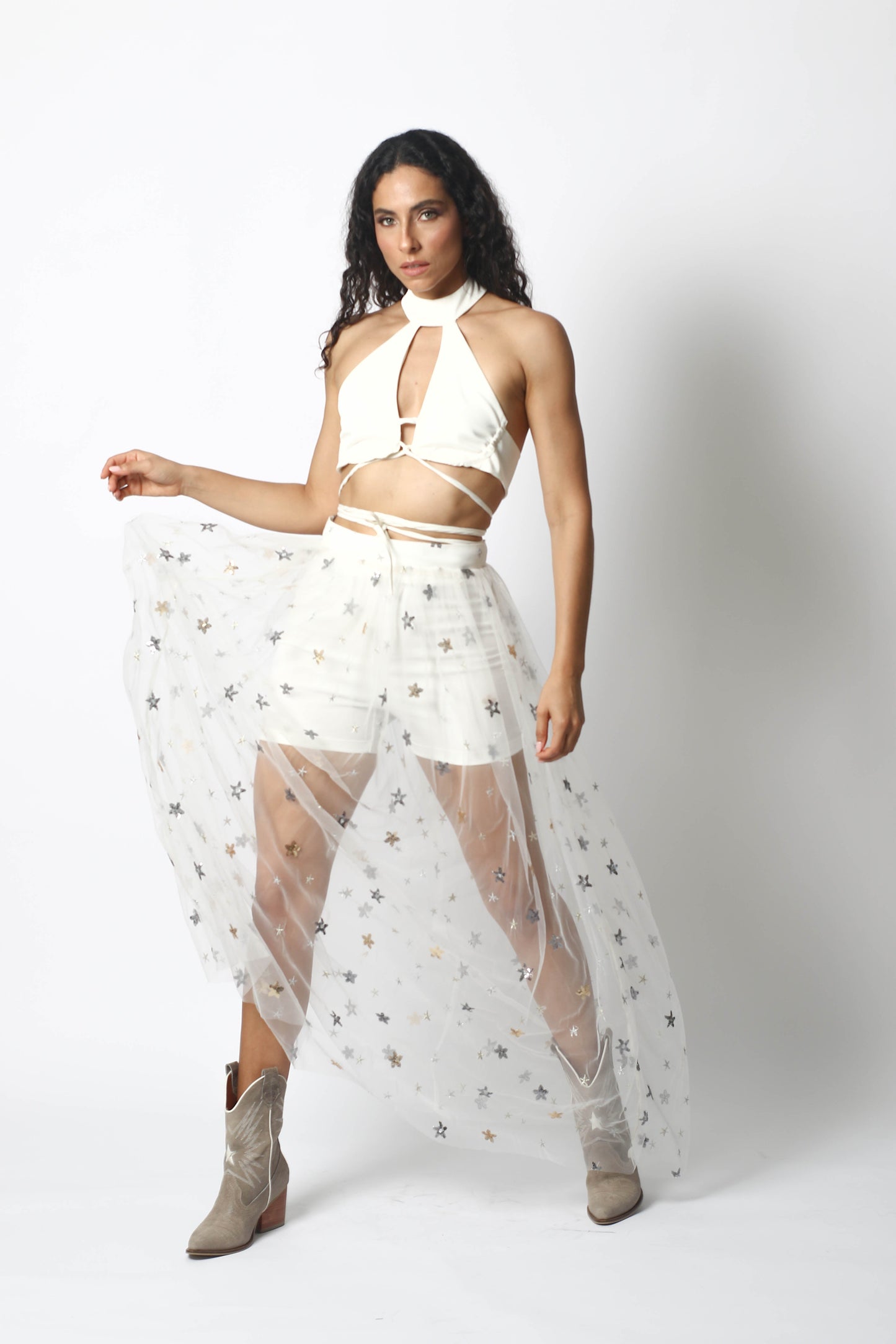 CUT OUT WHITE TOP BY PATRICIA TRUJILLO